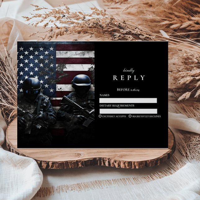 SWAT Team American Flag Graduation RSVP Karte (Von Creator hochgeladen)