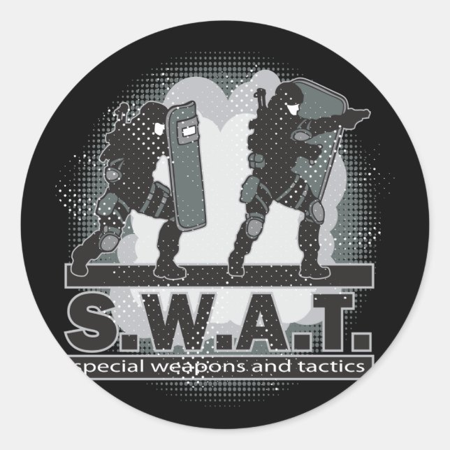 SWAT Team-Eingang Runder Aufkleber (Vorderseite)