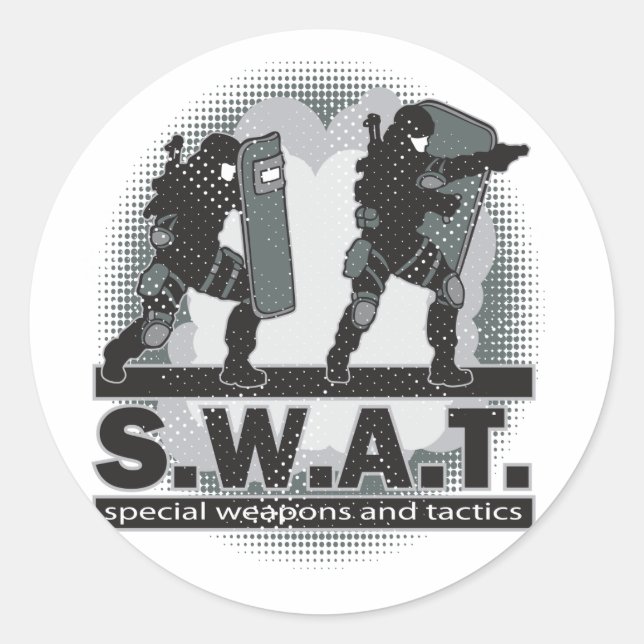 SWAT Team-Eingang Runder Aufkleber (Vorderseite)