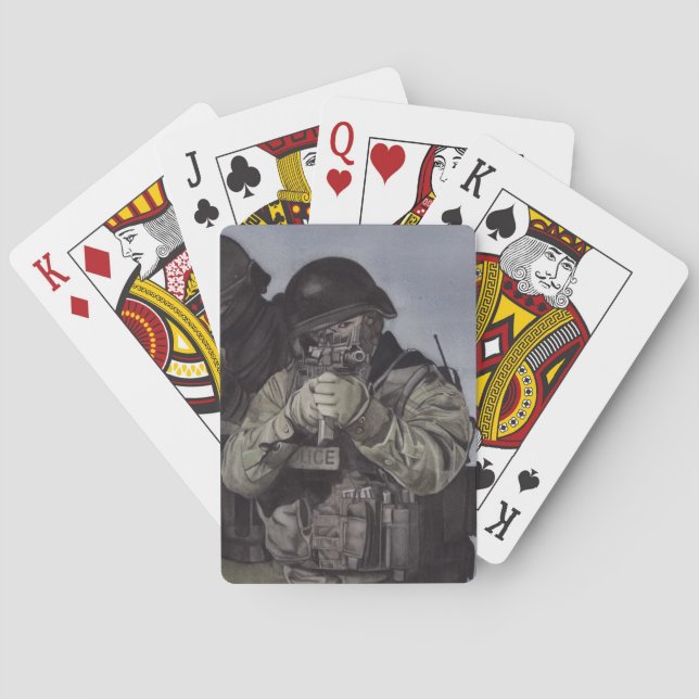 Swat Team macht es zum zählen Pokerkarten zu spiel (Rückseite)