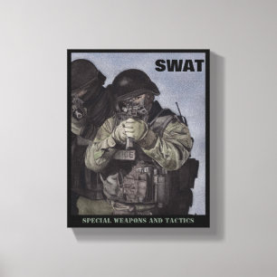 SWAT Team Police Print Original Watercolor Miranda Leinwanddruck