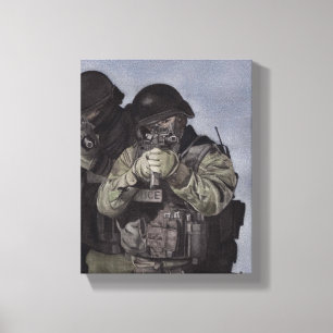 SWAT Team-Polizei-ursprüngliche Kunst auf Leinwanddruck