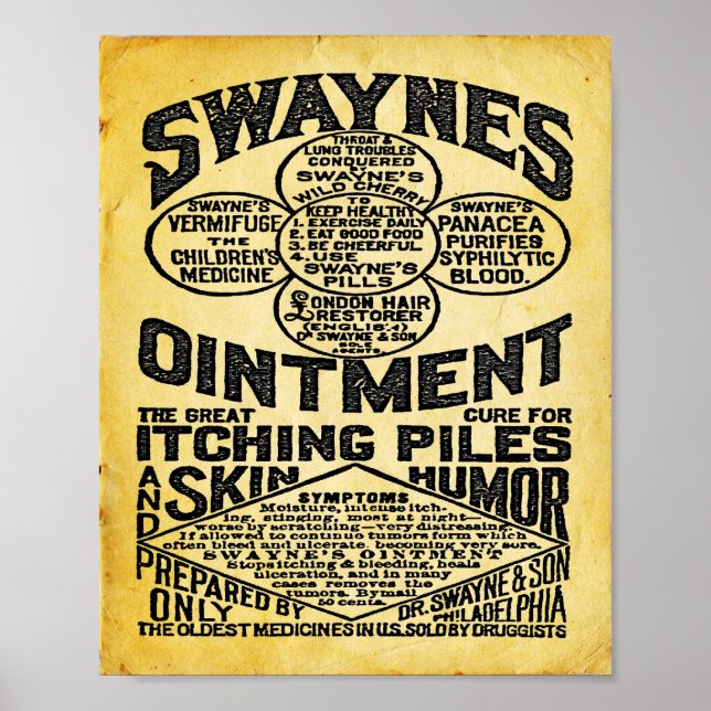 Swaynes Salbe Werbung Print Poster (Vorne)