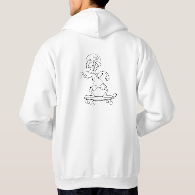 Sweat an Kapuze Logo und alien weißes skateur Hoodie (Rückseite)