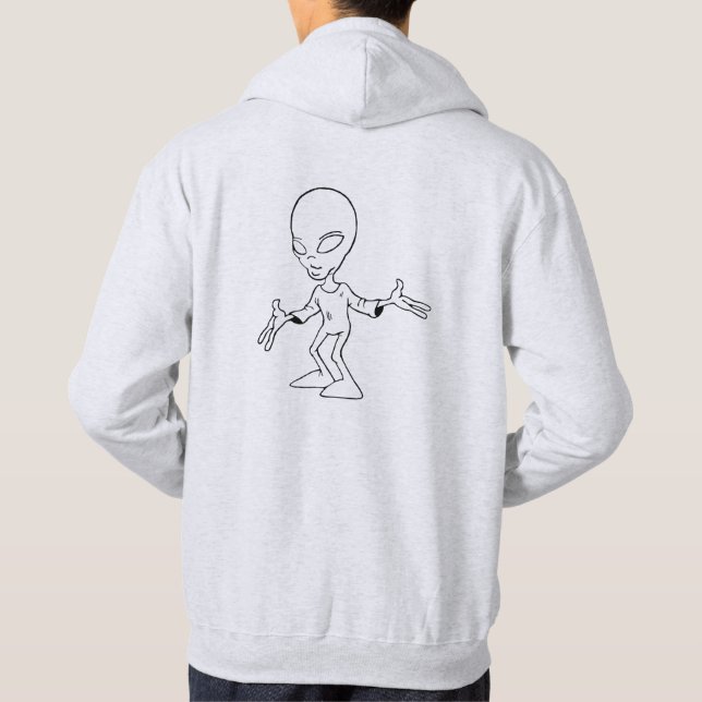 Sweat an Kapuze mit alien grau klar Hoodie (Rückseite)