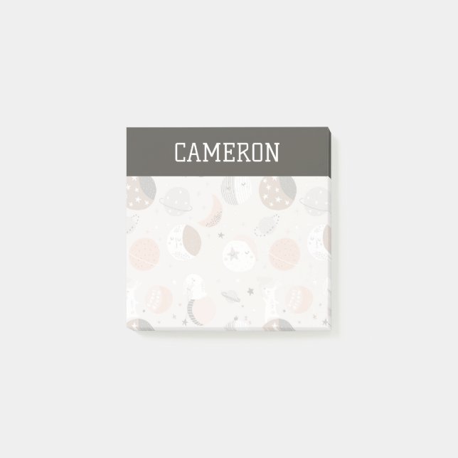 Sweat Dream Bunnies im Weltraummuster Post-it Klebezettel (Vorderseite)