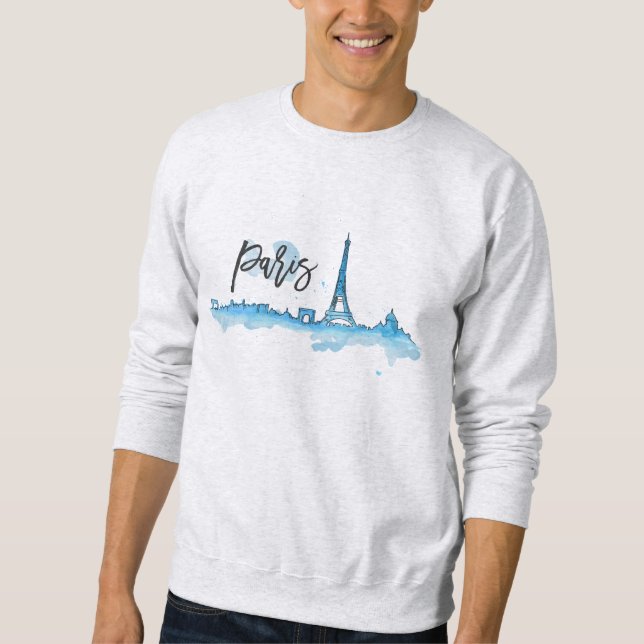 Sweat Mann Blanc Basic Paris Sweatshirt (Vorderseite)