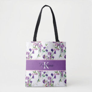 Sweat Pea Mit Monogramm Tote Bag