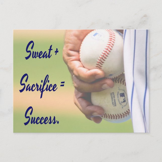 Sweat plus Opfer gleicht Erfolg BASEBALL Postkarte (Vorderseite)