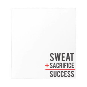 Sweat Plus opfere gleich erfolgreich - Inspiration Notizblock