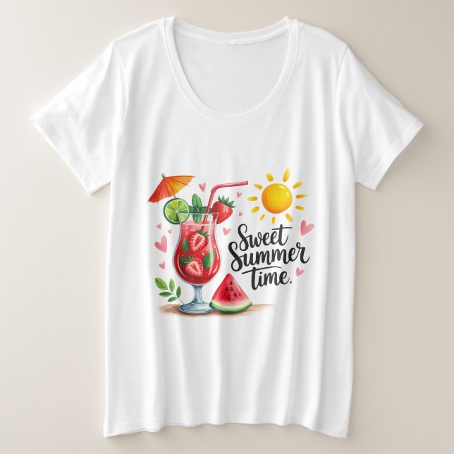 Sweat Summertime  Große Größe T-Shirt (Design vorne)