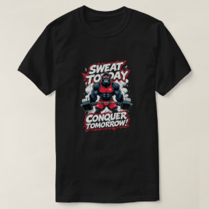 Sweat Today Conquer Tomorrow Motivierend Gym T-SH T-Shirt