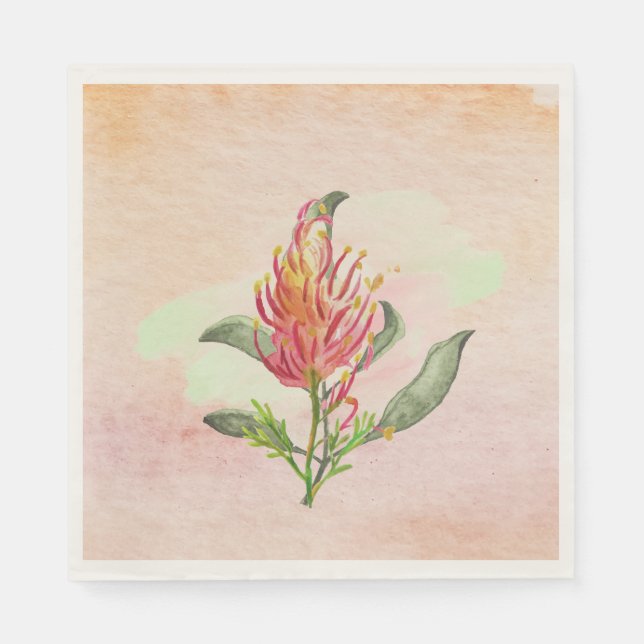 Sweater Aquarellhintergrund Rosa Blumen Moderne Serviette (Vorderseite)