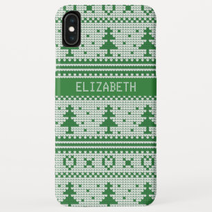 Sweater Green White Christmas Tree Personalisiert Case-Mate iPhone Hülle