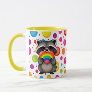 Sweater Personalisierter Raccoon mit Regenbogenher Tasse