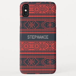Sweater Red Black Pattern Weihnachten Personalisie Case-Mate iPhone Hülle
