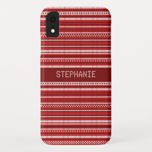 Sweater Red Strip Weihnachten Personalisiert Case-Mate iPhone Hülle
