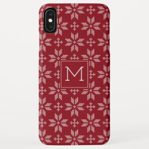 Sweater Red White FairIsle Christmas Monogram Case-Mate iPhone Hülle