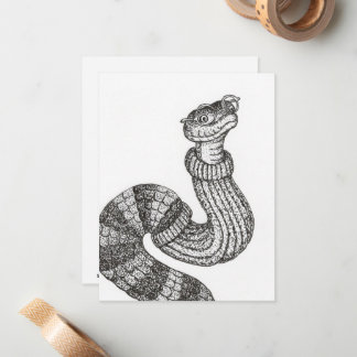 Sweater Snake Flat Note Card Mitteilungskarte