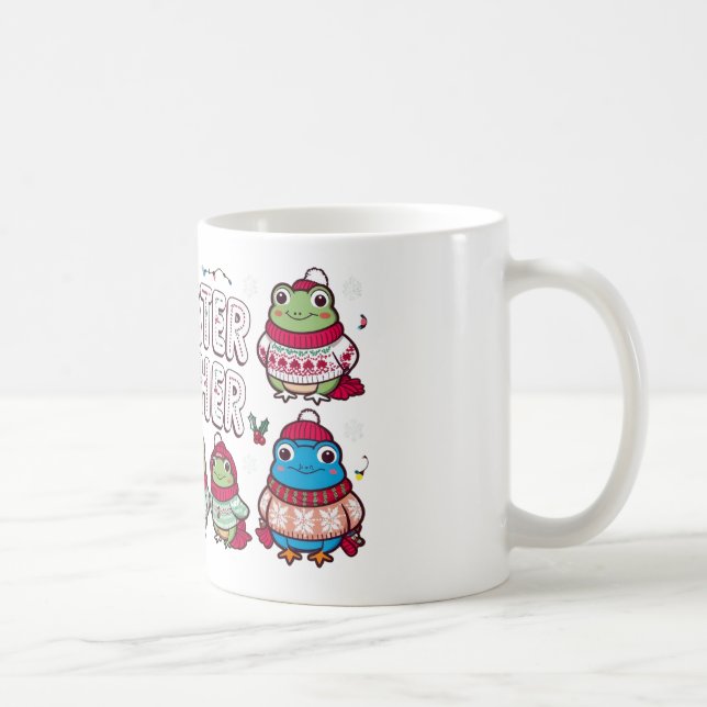 "Sweater Weather Frogs - Festlich und gemütlich" Kaffeetasse (Rechts)