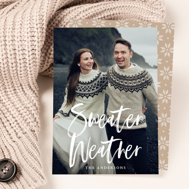 Sweater Weather Holiday Foto Card Feiertagskarte (Von Creator hochgeladen)