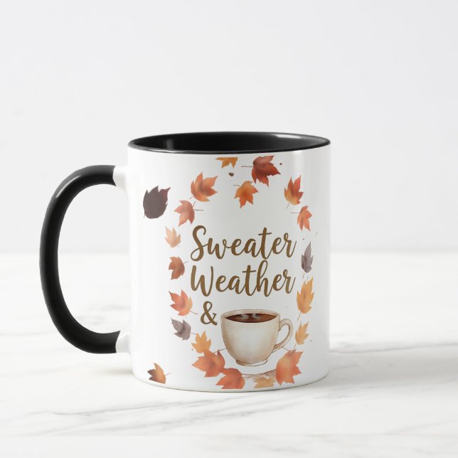 Sweater Weather & Hot Coffee Mug | Cozy Fall Gift Tasse (Links)