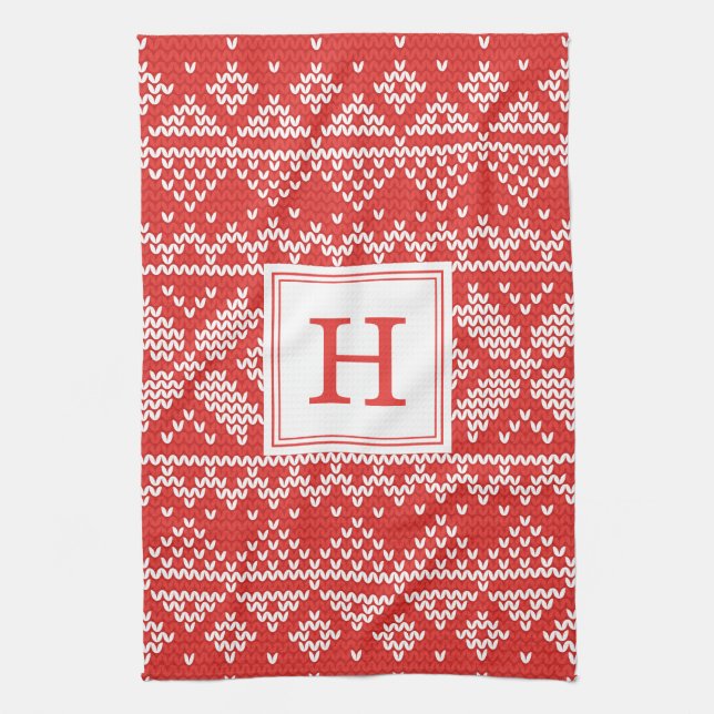 Sweater Weather | Monogram Holiday Handtuch (Vertikal)