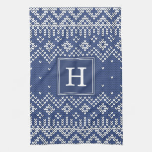 Sweater Weather Monogram Holiday Handtuch