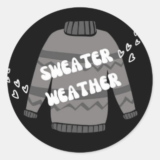 Sweater Weather Runder Aufkleber