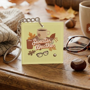 Sweater Wether Quote Cosy Fall Look Buch & Tasse Schlüsselanhänger