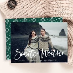Sweater Wetter Grüne Foto Feiertagskarte