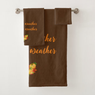 Sweater Wetter ist besser Wetter Herbstkissen Badhandtuch Set