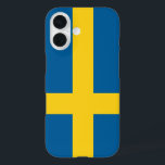 Sweatflagge iPhone 16 Hülle<br><div class="desc">Flagge Schwedens. Die Flagge Schwedens ist ein skandinavisches Kreuz, das sich bis an den Rand der Flagge erstreckt. Dieses skandinavische Kreuz repräsentiert das Christentum. Das Design und die Farben der schwedischen Flagge werden vermutlich durch die gegenwärtige Wappen Schwedens von 1442 inspiriert, die blau durch eine Kreuzpattée aus Gold aufgeteilt und...</div>