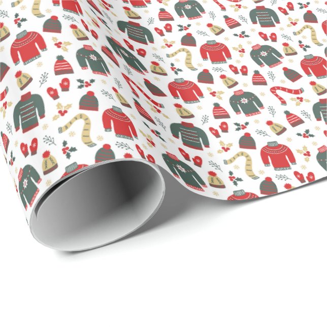 Sweatshats & Mittens Holiday Wrapping Paper Geschenkpapier (Rolleneckpunkt)