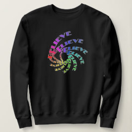 Sweatshirt - BELIEVE geschrieben in Multicolor Spi