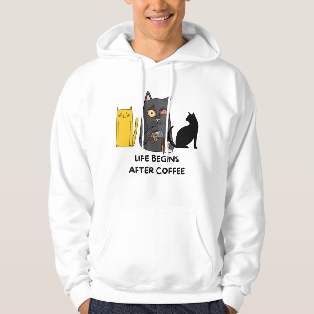 Sweatshirt cat liebt Bilder für Kaffeeliebhaber (Vorderseite)