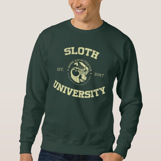 Sweatshirt der Sloth University - Forest Green (Vorderseite)