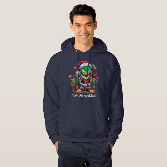 Sweatshirt "first the cookies!" No X-mas Duck (Vorne ganz)