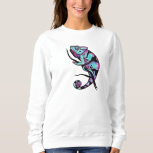 Sweatshirt-Hemd mit niedlichem Chamäleon-Bild. Sweatshirt