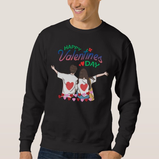 Sweatshirt men schwarzes Geschenk für Valentinstag (Vorderseite)
