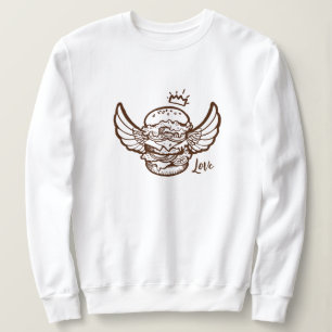 Sweatshirt mit Hamburgerprint.