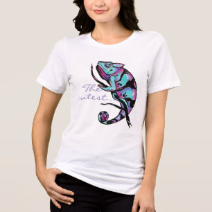 Sweatshirt mit niedlichem Chamäleon-Bild. Tri-Blend Shirt