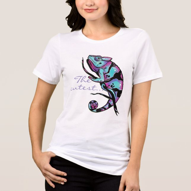 Sweatshirt mit niedlichem Chamäleon-Bild. Tri-Blend Shirt (Vorderseite)