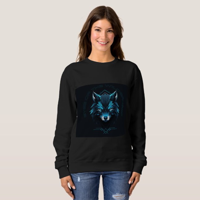Sweatshirt mit Wolfdesign  (Vorne ganz)