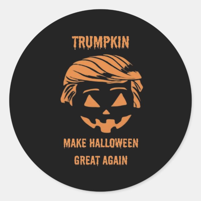 Sweatshirt, Trumpkin, Halloween Merch Classic Runder Aufkleber (Vorderseite)
