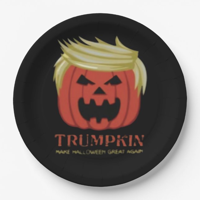Sweatshirt, Trumpkin, Halloween Merch Pappteller (Vorderseite)