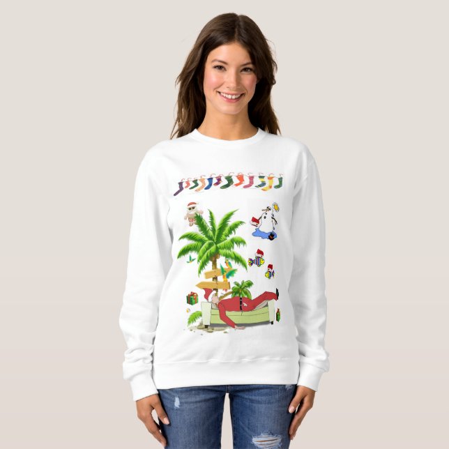 Sweatshirt Vintag Santa Beach Bum (Vorne ganz)