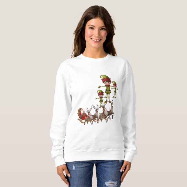 Sweatshirt Vintag Santa Elf (Vorne ganz)