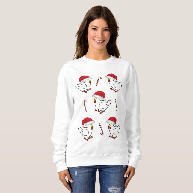Sweatshirt Vintage Chicks des Weihnachtsmanns (Vorne ganz)