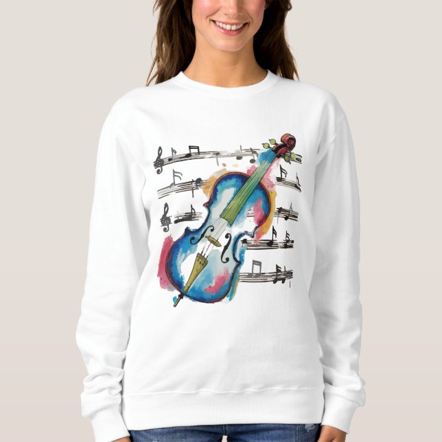 Sweatshirt Women's basic abstract violin sweatshir (Vorderseite)